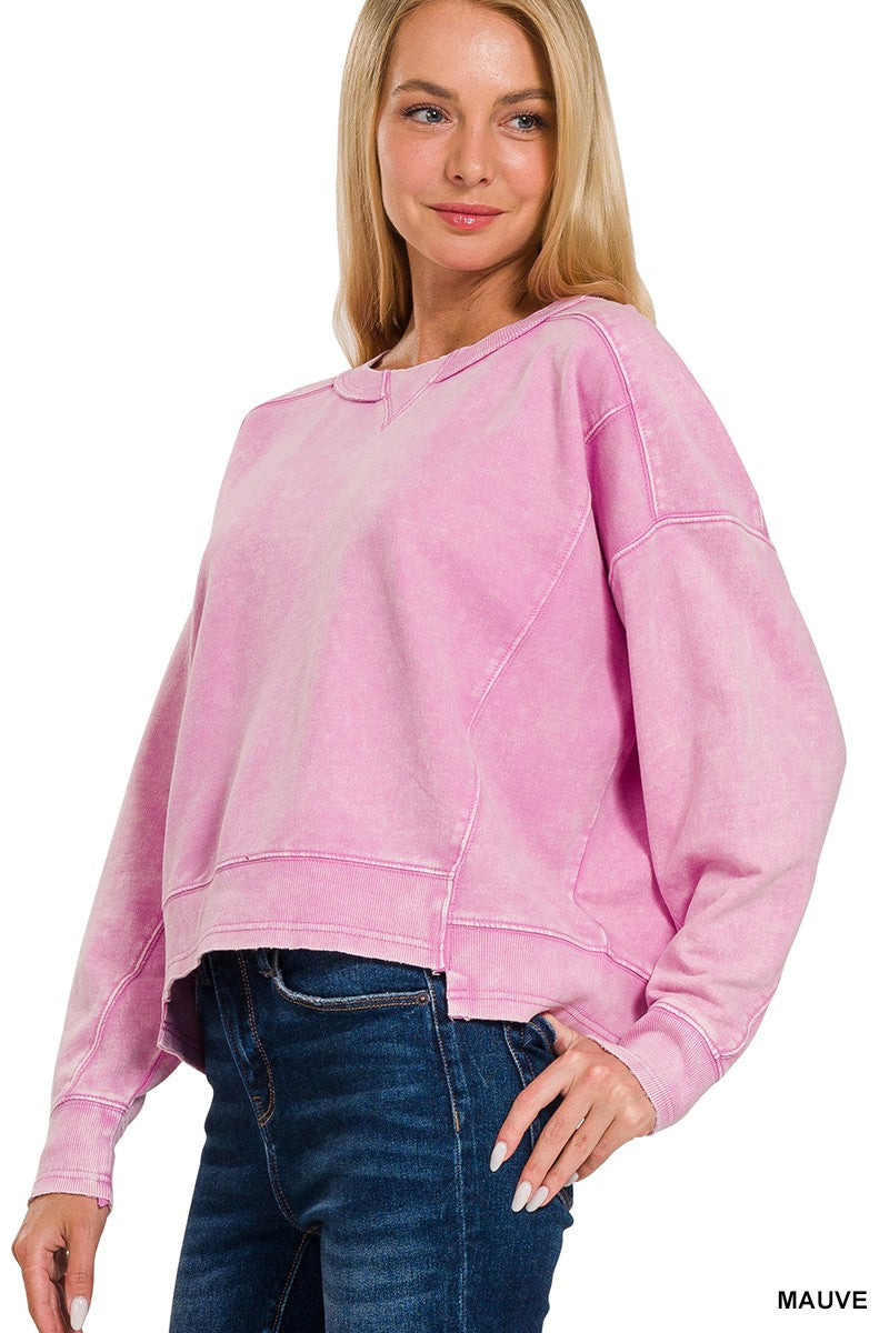 French Terry Acid Wash Pullover