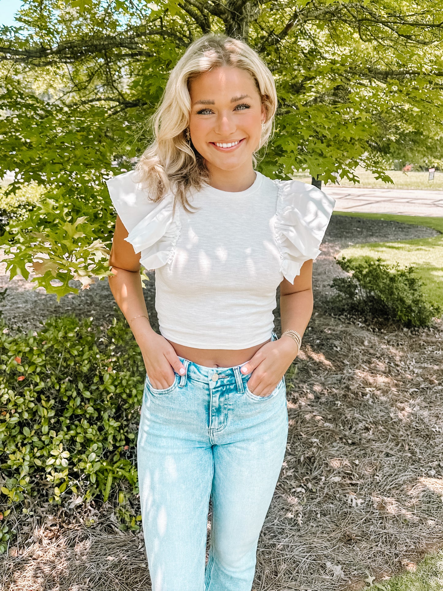 Ruffle Sleeve Tank