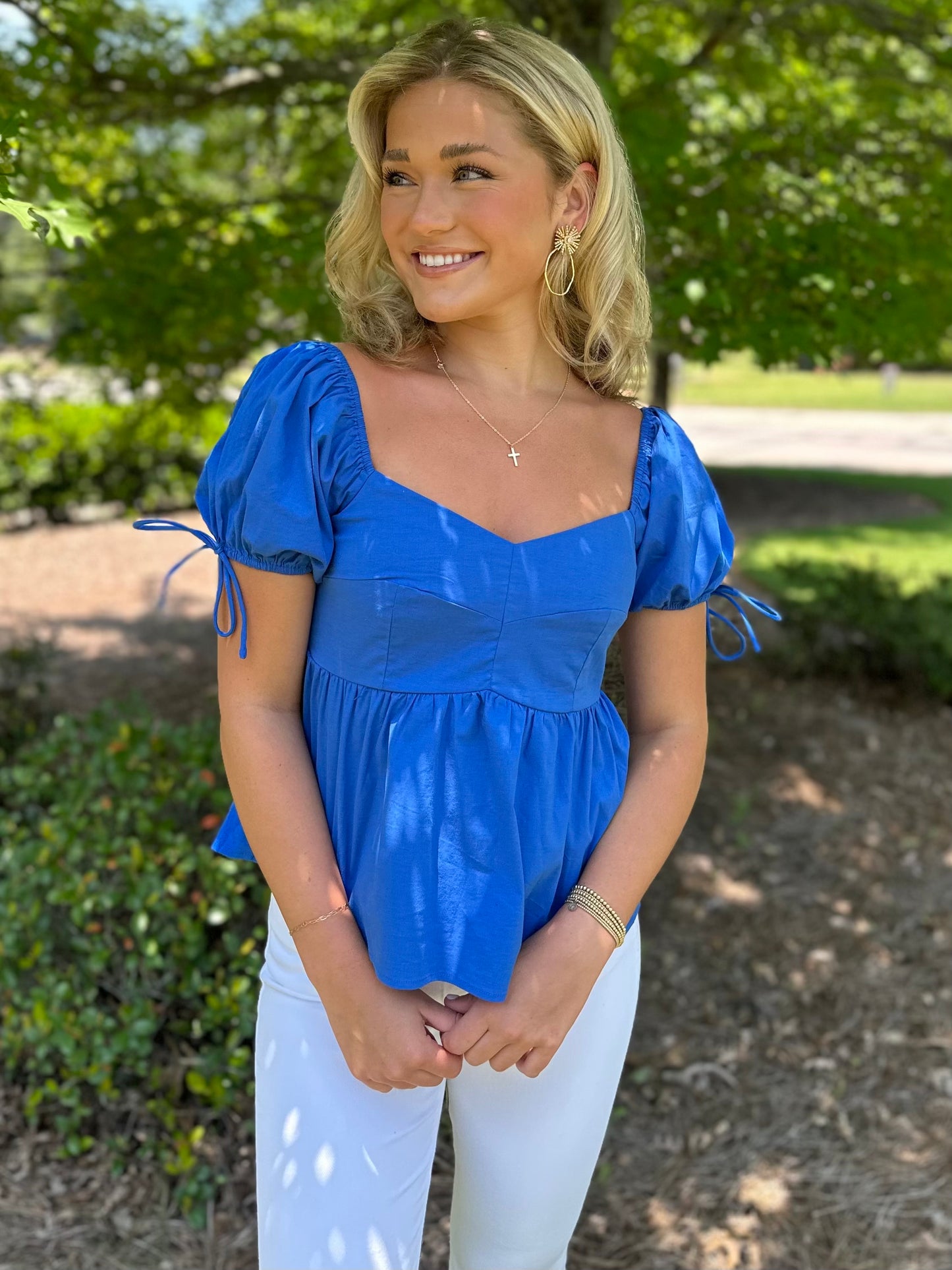 Puff Sleeve Sweetheart Top