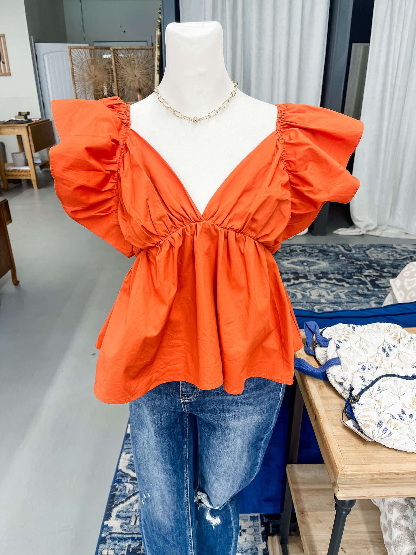 Tie Back Ruffle Top