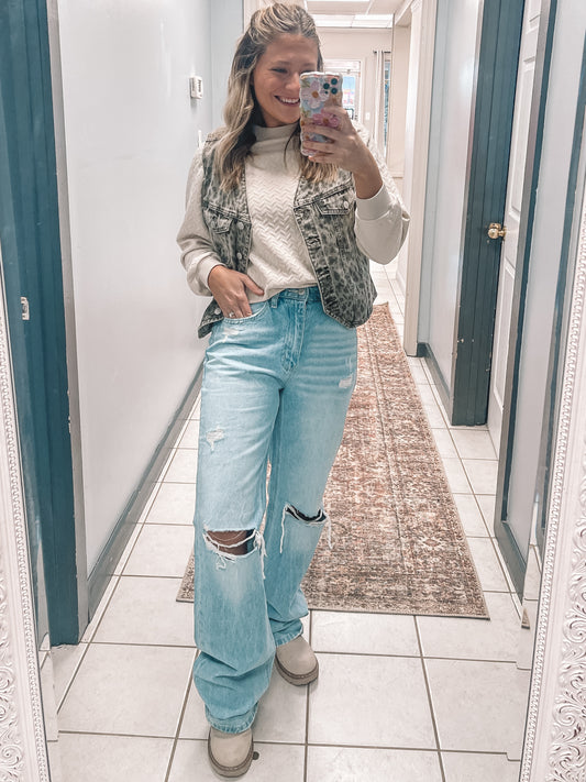 90's Vintage High Rise Straight