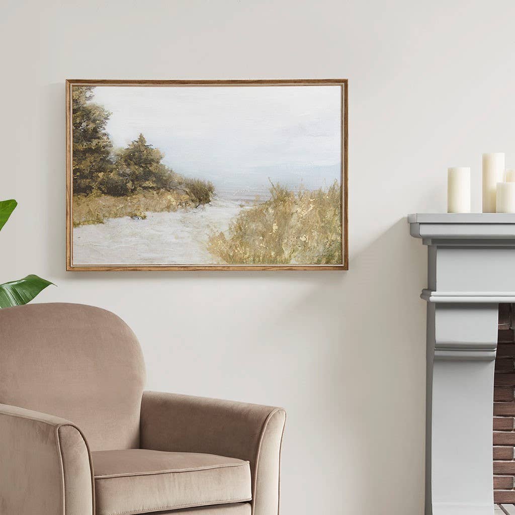Lake Walk Wood Framed Wall Art Painting Decor