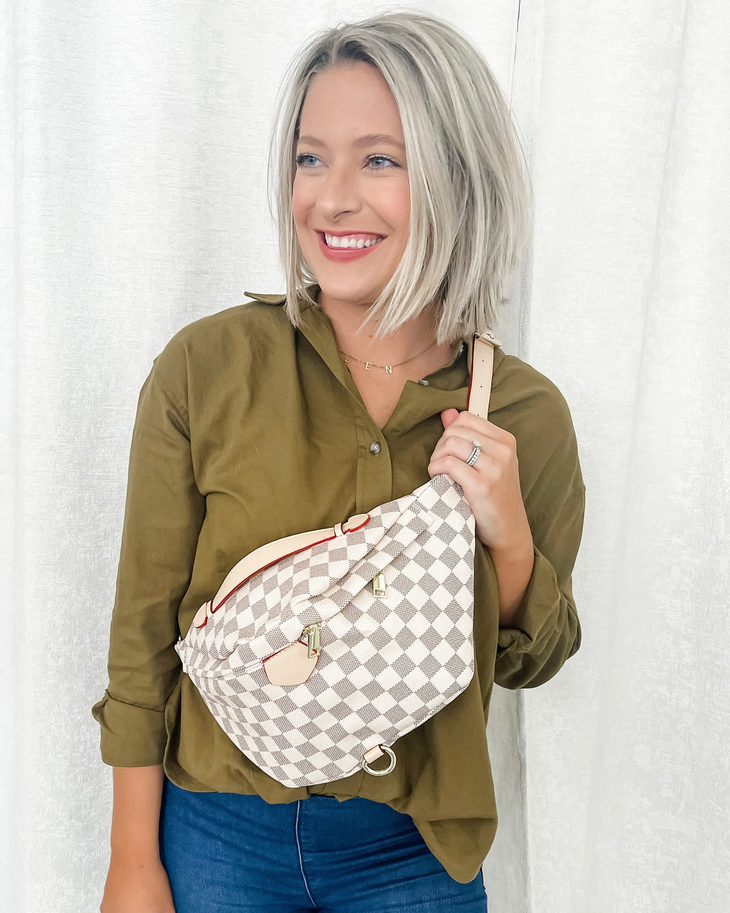 Plaid Print Cross Body Bag