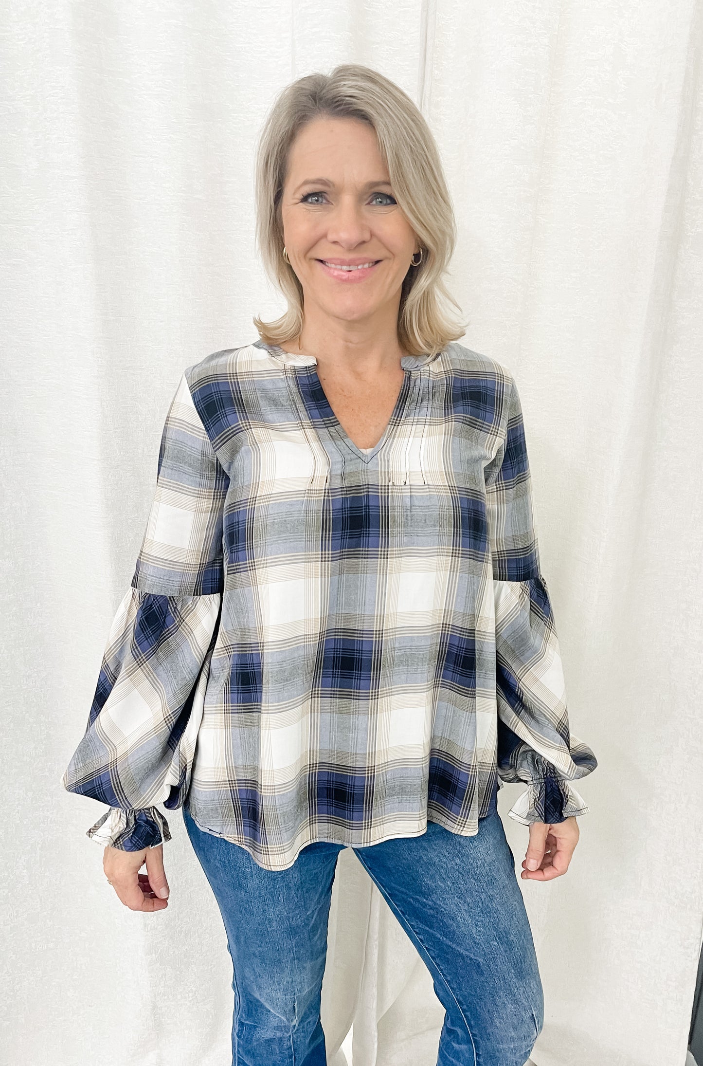 PLAID BLOUSE