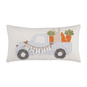 BUNNY TRUCK APPLIQUE PILLOW