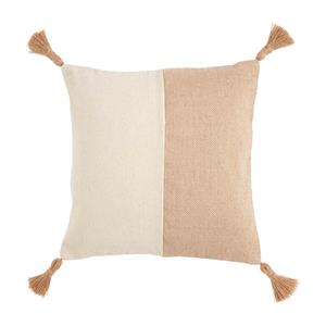SQUARE JUTE LONG TASSEL PILLOW