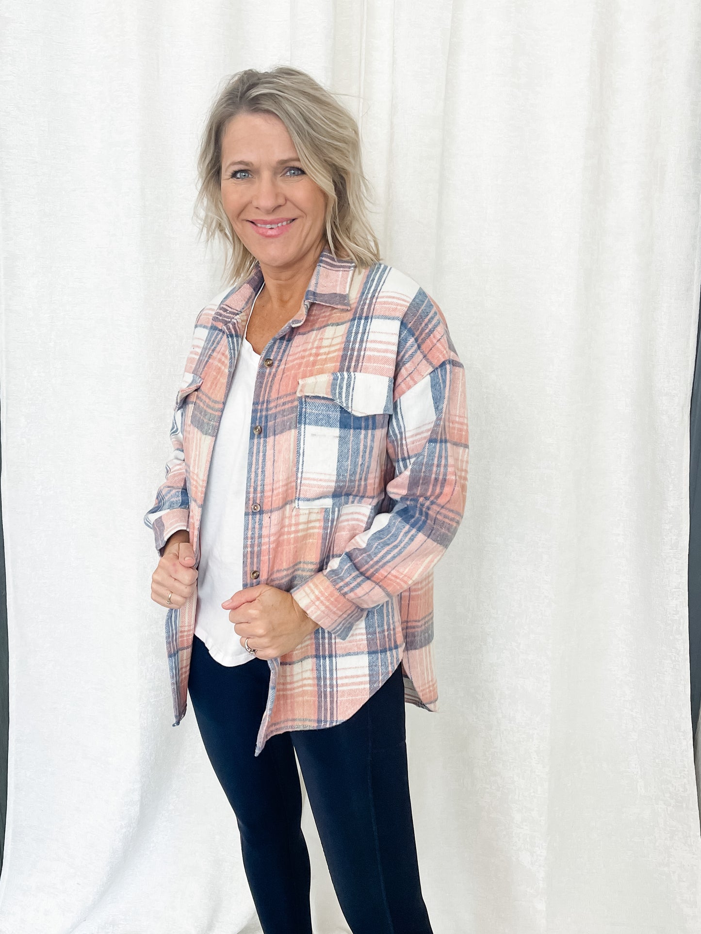 Pink Plaid Shacket