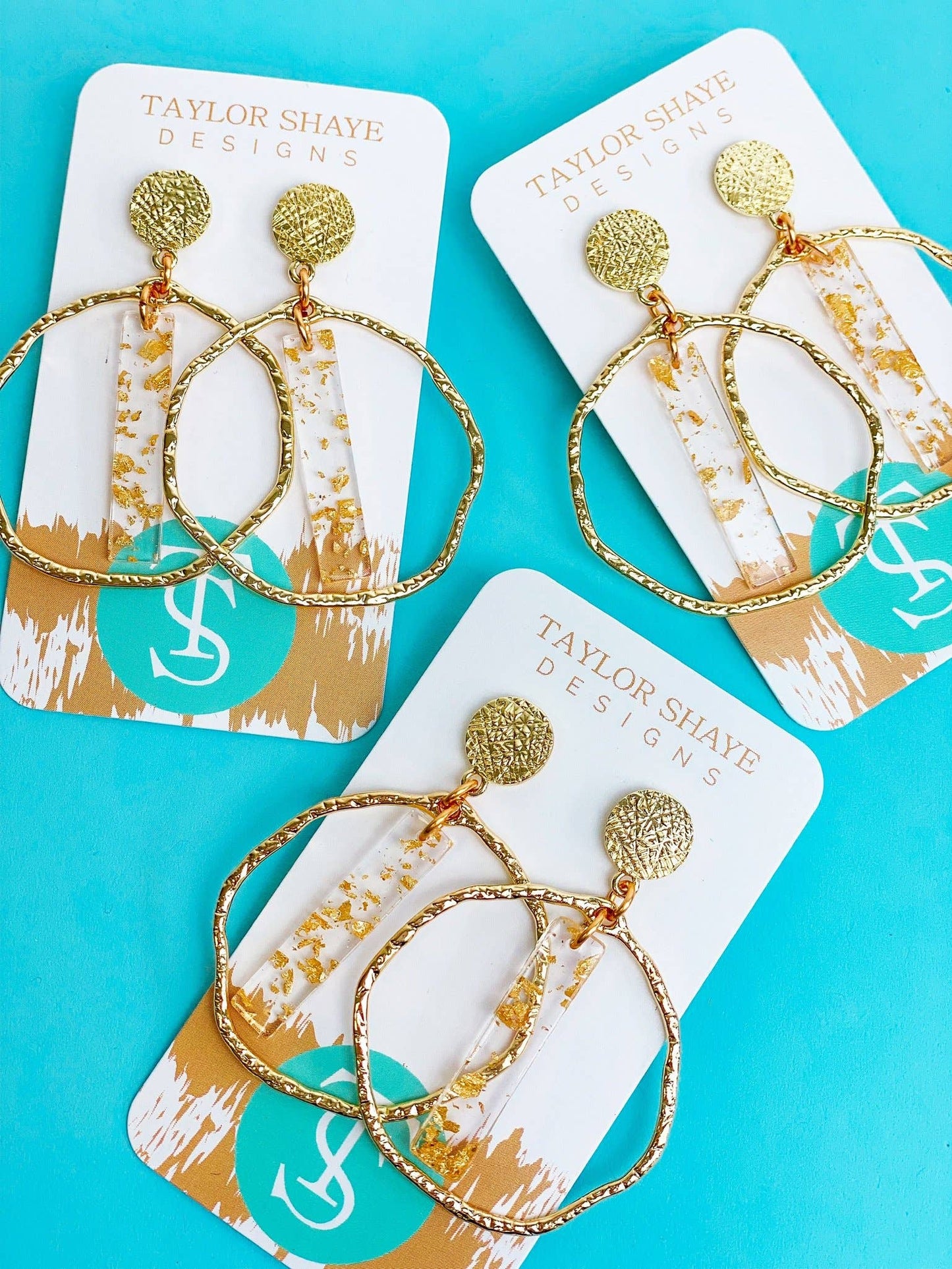 Gold Flake Stick Hoops