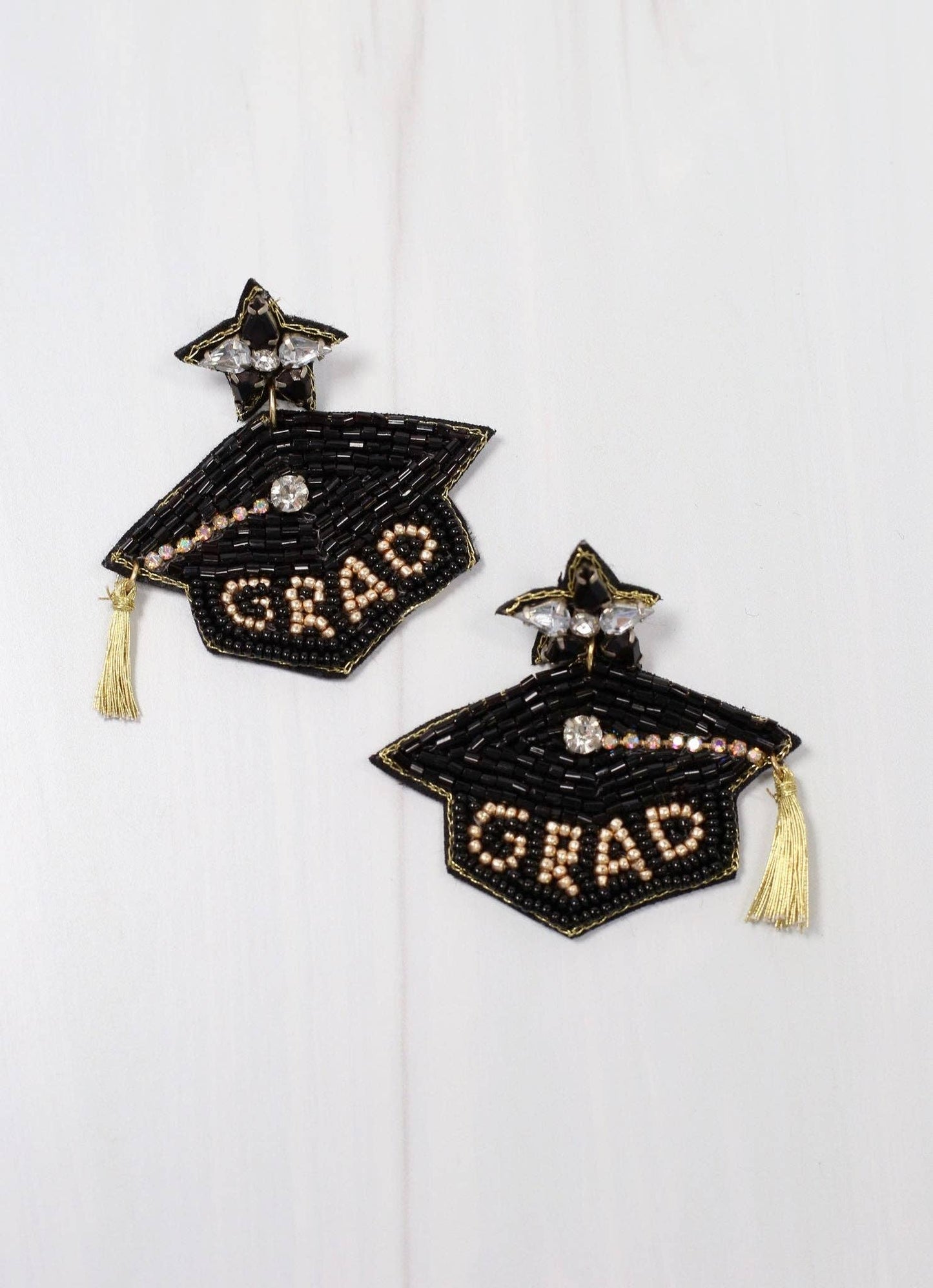 We Did It Graduation Cap Earring BLACK