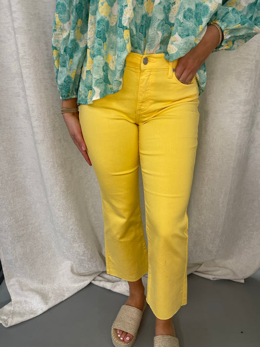 HONEY COMB JEANS WITH RAW HEM