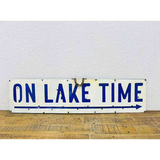 On Lake Time Metal Sign