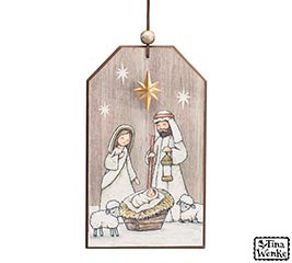 Wooden Nativity Ornament