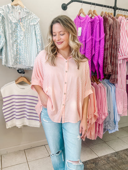 Stripe Button Down Top