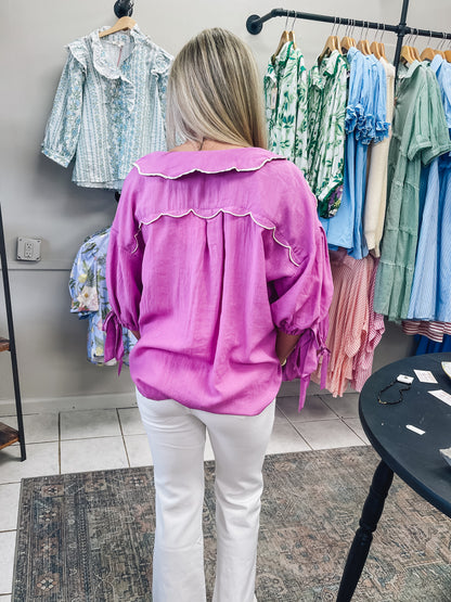 Scallop Embroidered Blouse