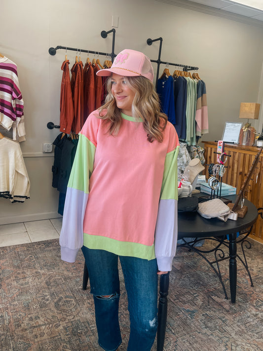 Color Block Pastel Sweatshirt