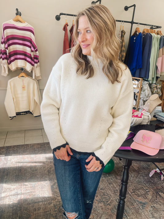 Scalloped Edge Sweater