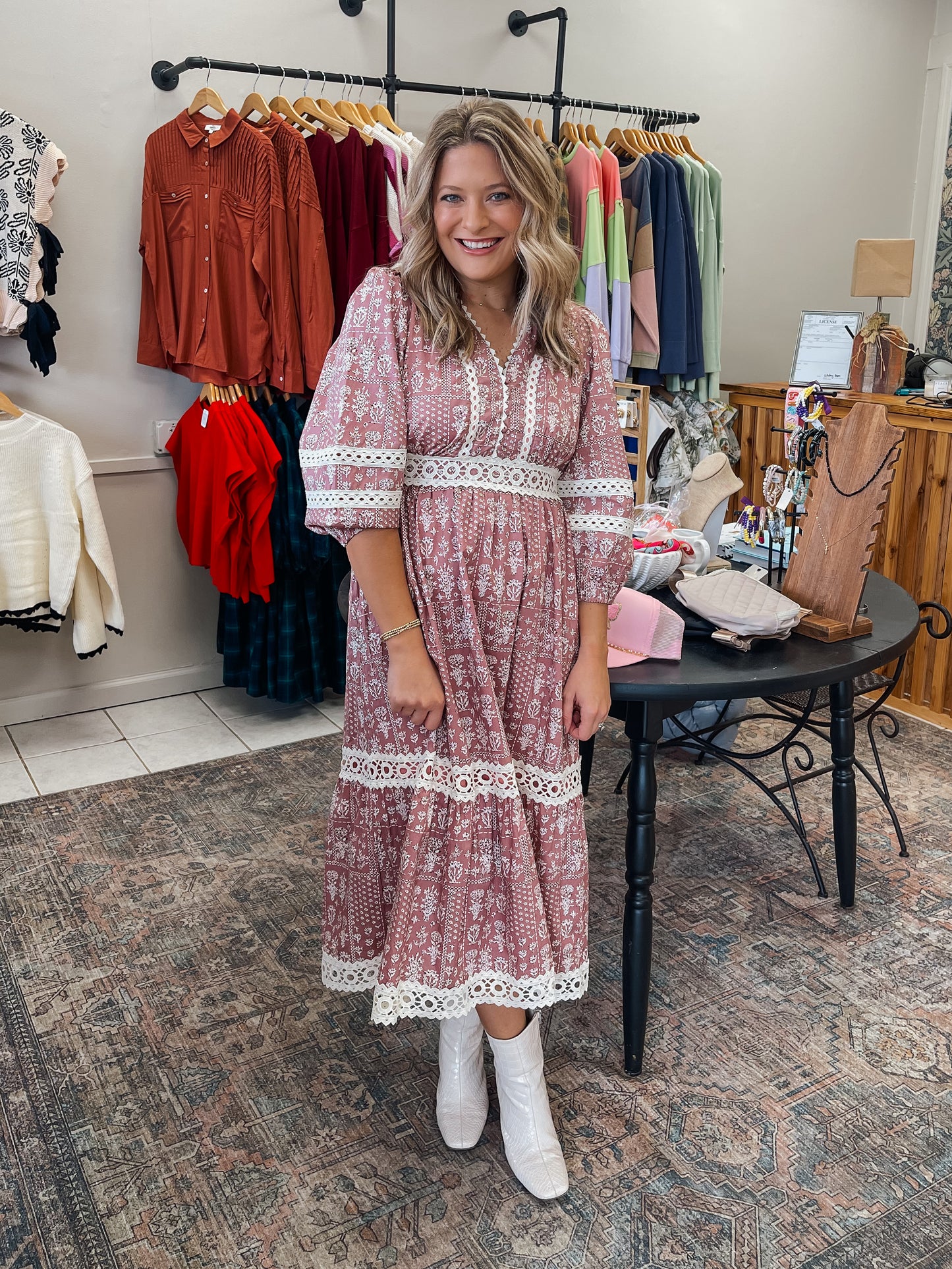 Light Muave + Lace Dress