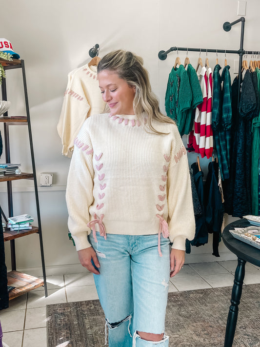 Cream Ribbon Sweater