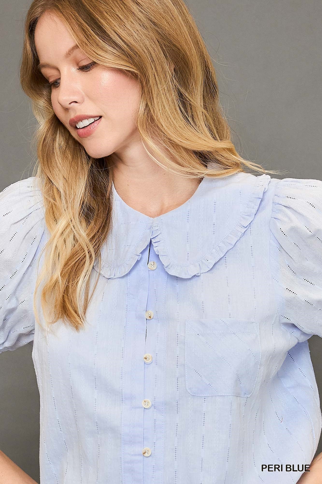 Peter Pan Button Down Blouse