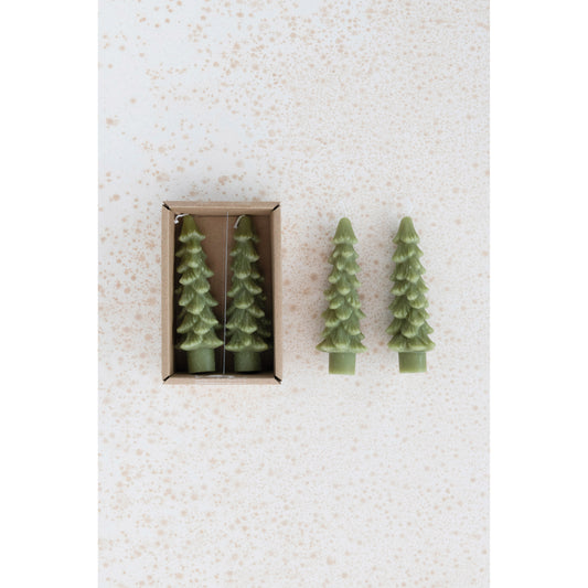Tree Shape Taper Candles S/2