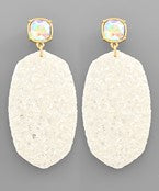 White Glitter Earrings