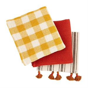 Yellow Tassel Towel Set