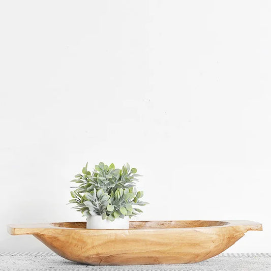 24.4" CARVED WOOD PLATTER