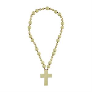 Mango Wood Deco Beads-Cross