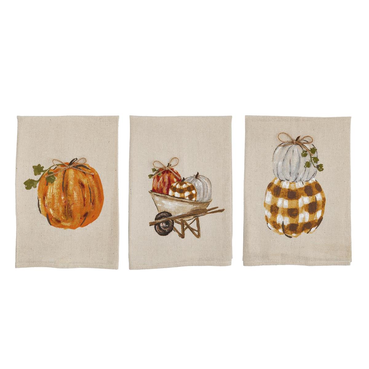 Pumpkin Assort Hand painted Towels