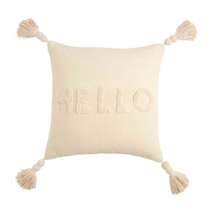 SQ TUFTED COTTON WORD PILLOWS