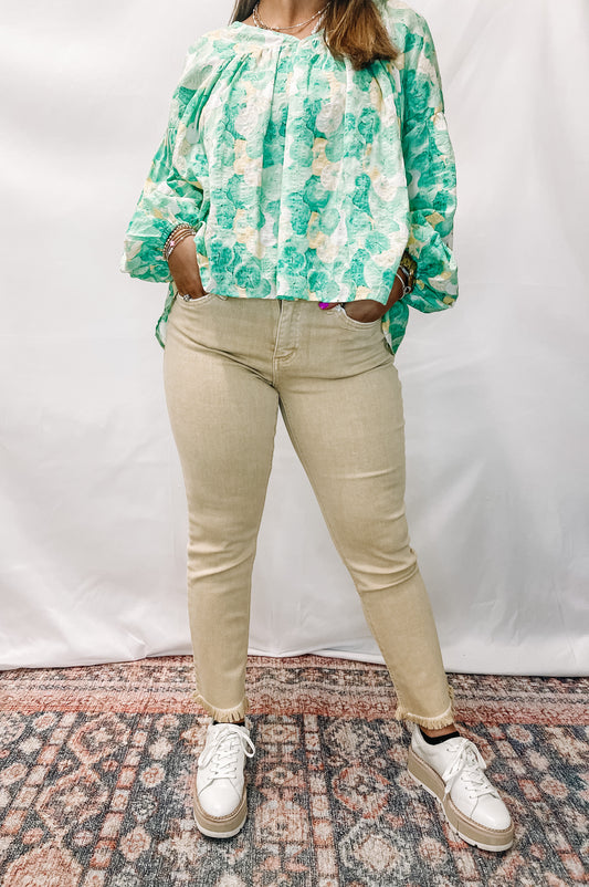 MID RISE SLIM STRAIGHT-Pastels