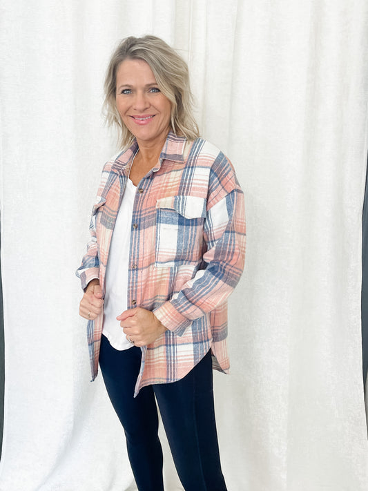 Pink Plaid Shacket