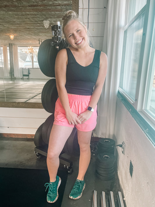 Highwaist Athleisure Shorts with Elasticized Waistband