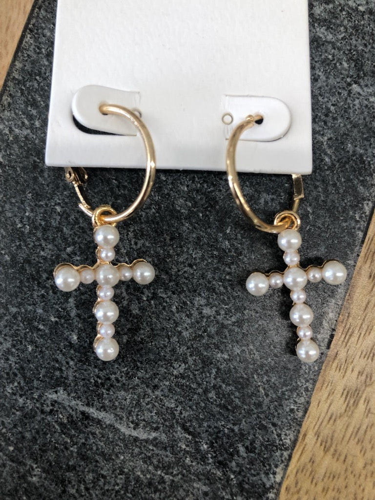 Pearl Deco Wire Earrings