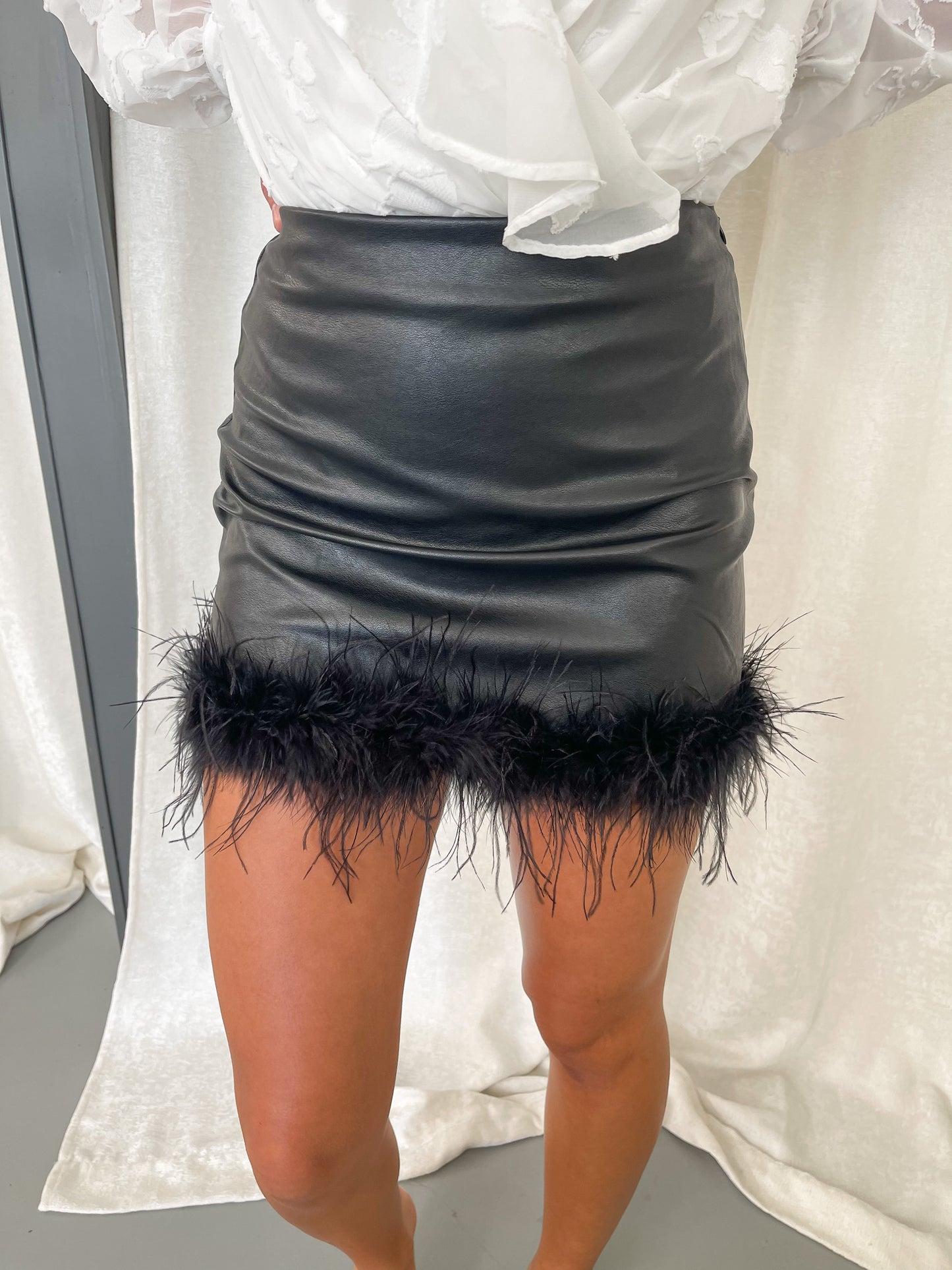Mini Skirt With Feathers