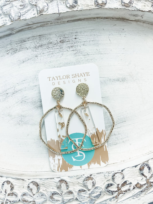 Gold Flake Hoop Earrings