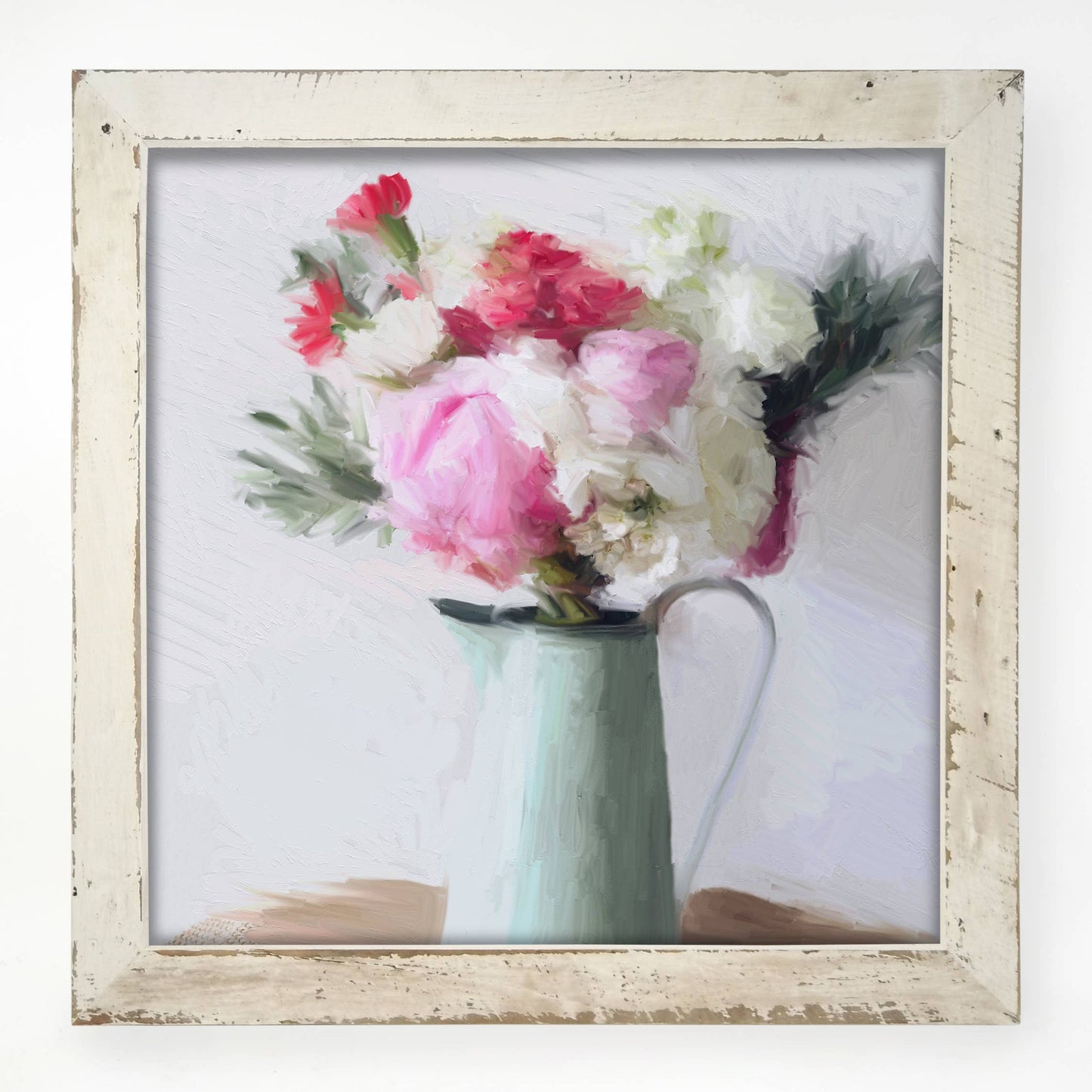 Peony bouquet in a watering can