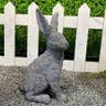 Grey Polyresin Rabbit Statue 18.5"