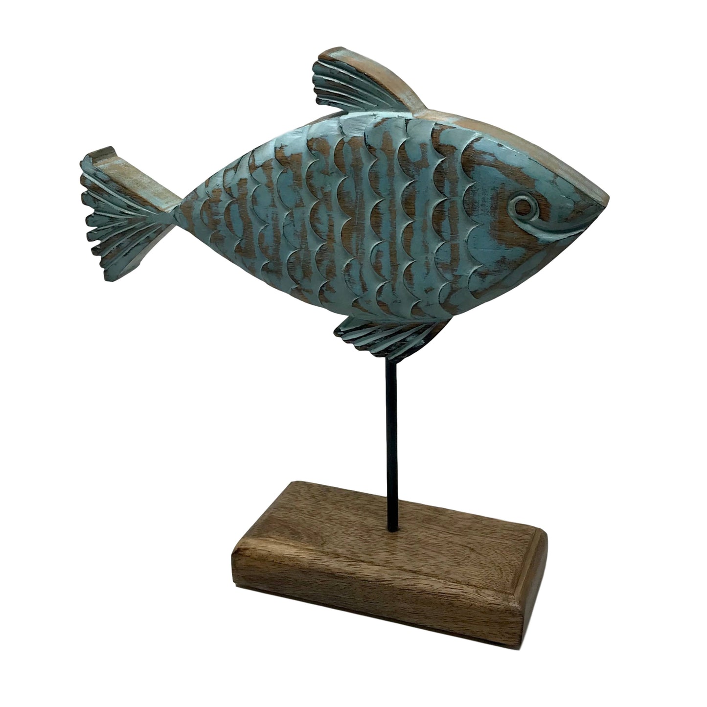 "Fish Tales" Sammy Surgeon Fish Hand-Carved Wood Figure/Base