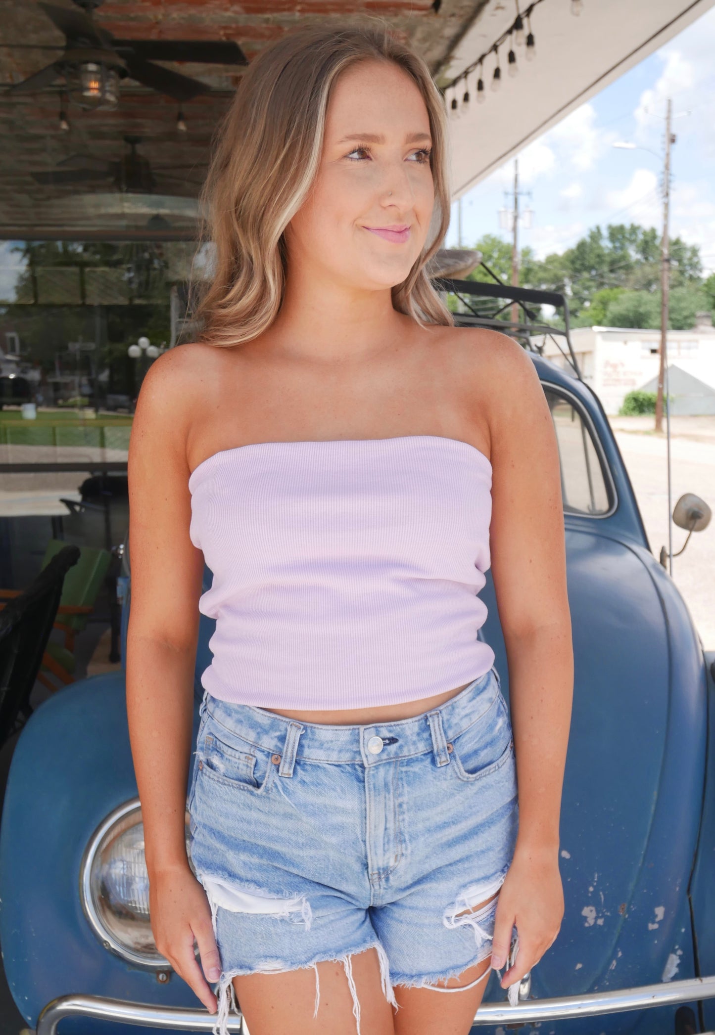 Ribbed Knit Cami Top with Straps